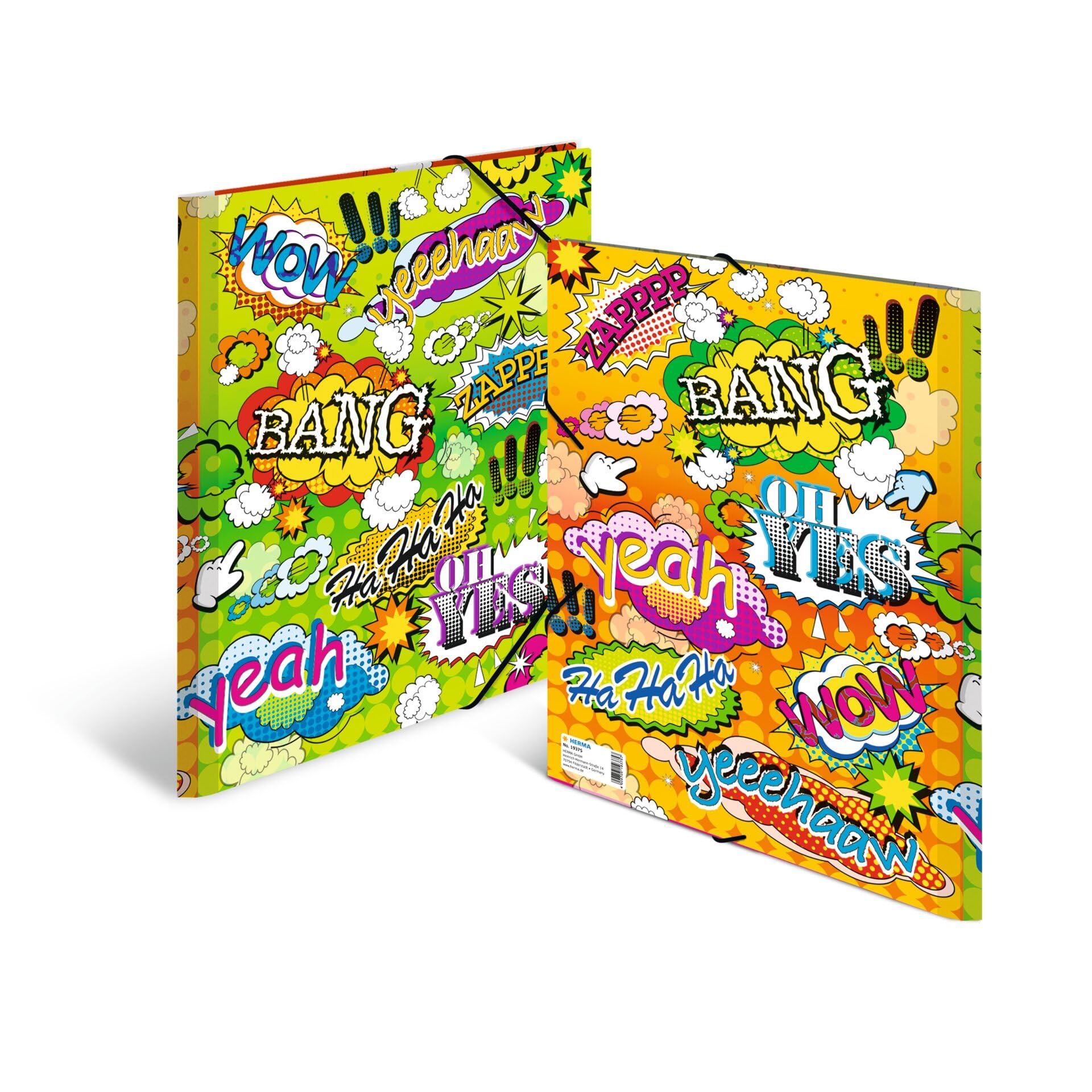 HERMA Collector's Folders A4 Comic Set, 3 Pieces, Children's Plastic Corner Folder with Art Motif, Elastic Band - Image 4