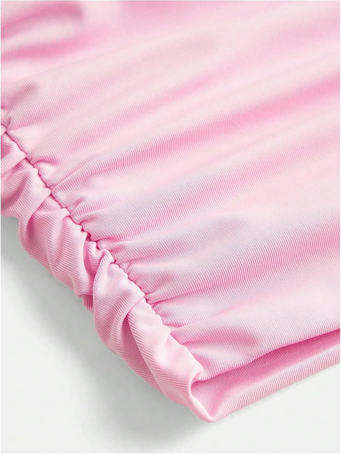 OYOANGLE Girl's Strapless Tube Top Ribbed Knit Ruched Cropped Bandeau Cute Summer Tops - Image 3