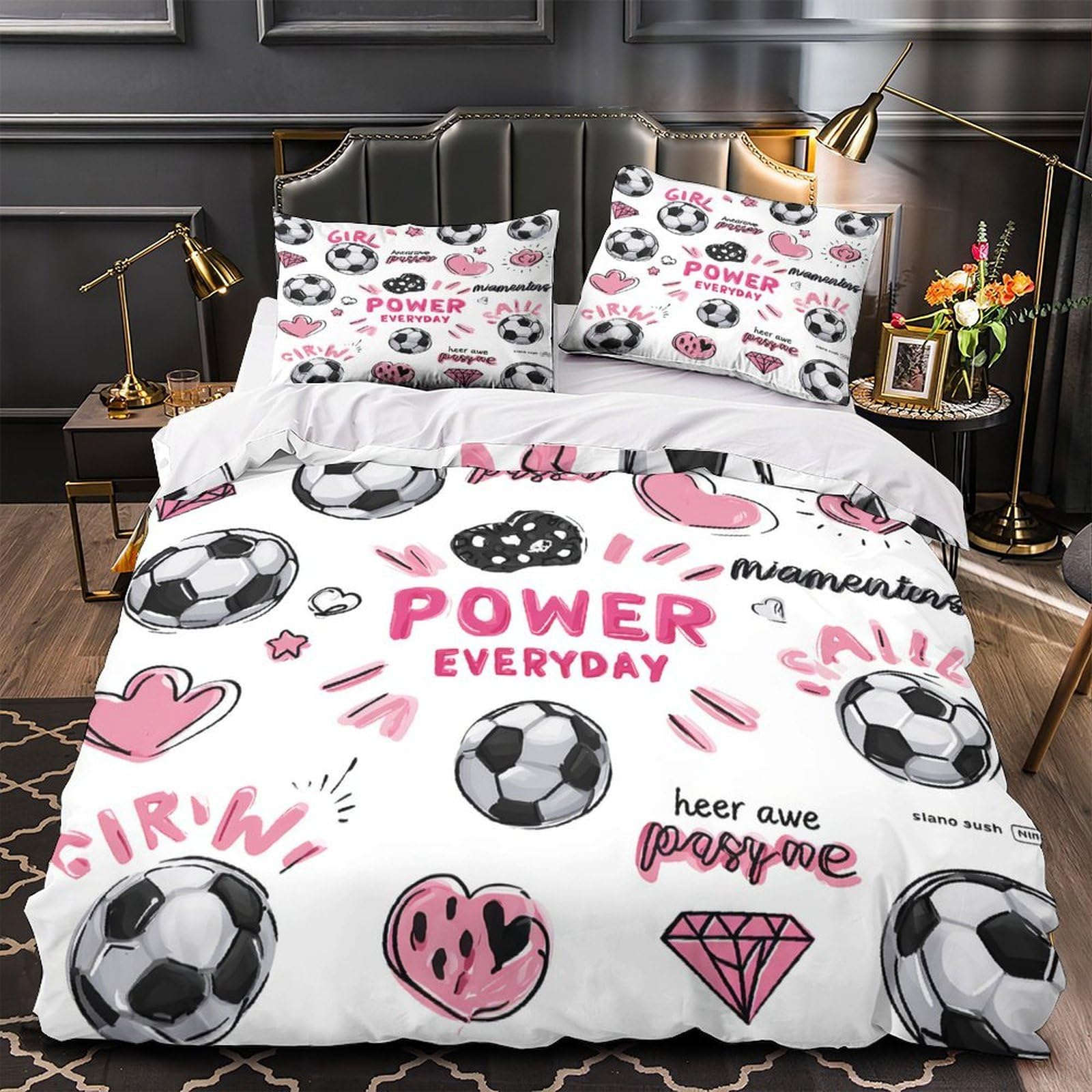 Housse de couette football 3D hypoallergénique 3 pièces 200x200