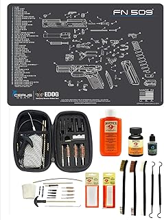 EDOG Range Warrior 27 Pc Gun Cleaning Kit - Compatible with Fabrique Nationale FN509 - Schematic (Exploded View) Mat, Range Warrior Universal .22 9mm - .45 Kit & Tac Book Accessories Set