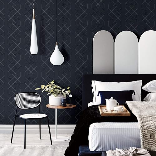 Miniatura 2 de Scott Living 2964-25912 Ballard Papel pintado geométrico gris