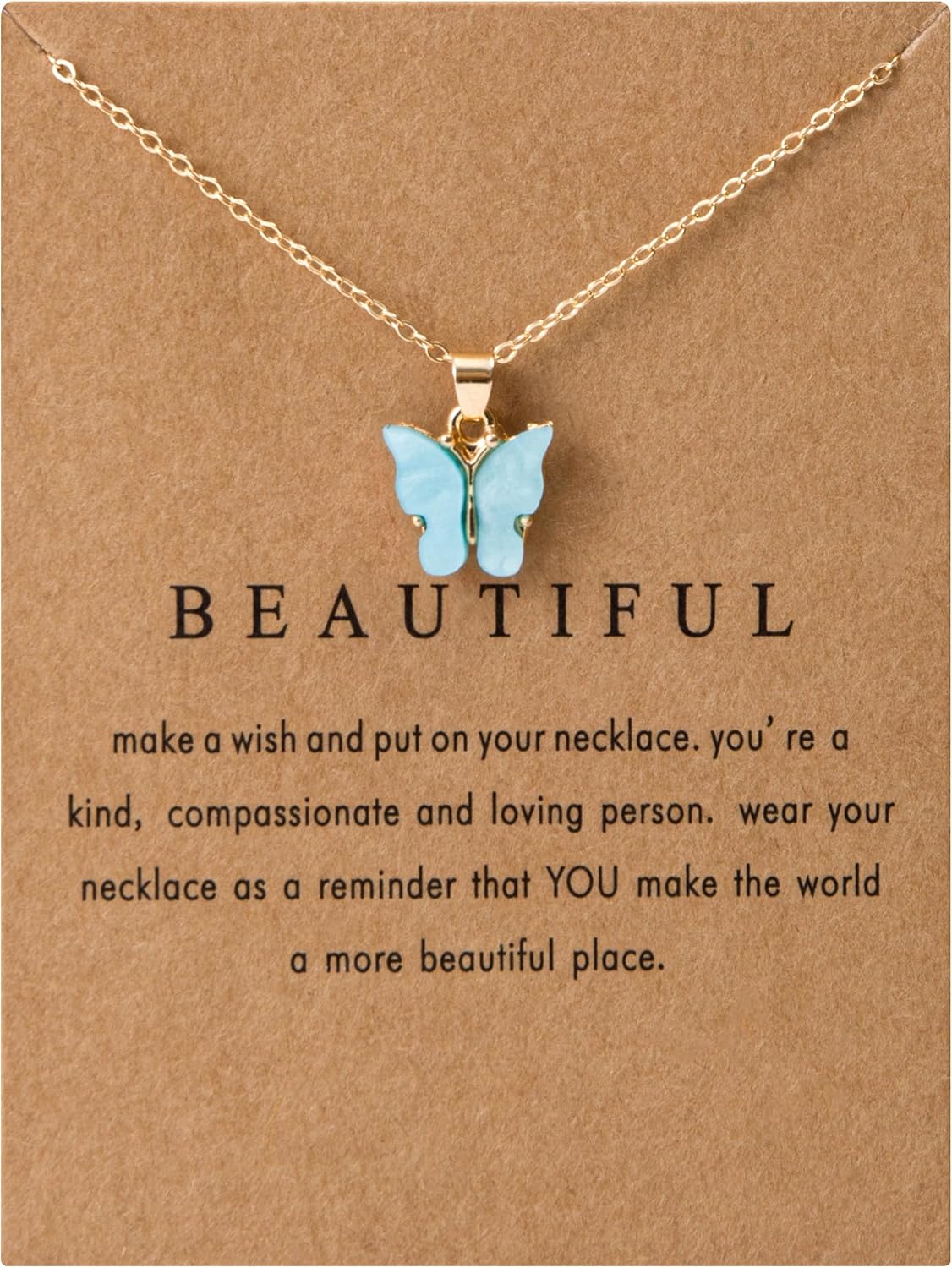 9 pcs Colorful Butterfly Pendant Necklace for Women Bohemian Acrylic Adjustable Retro Card Clavicle Chain Insect Animal Necklace Friend Friendship Party Jewelry Gift - Image 6