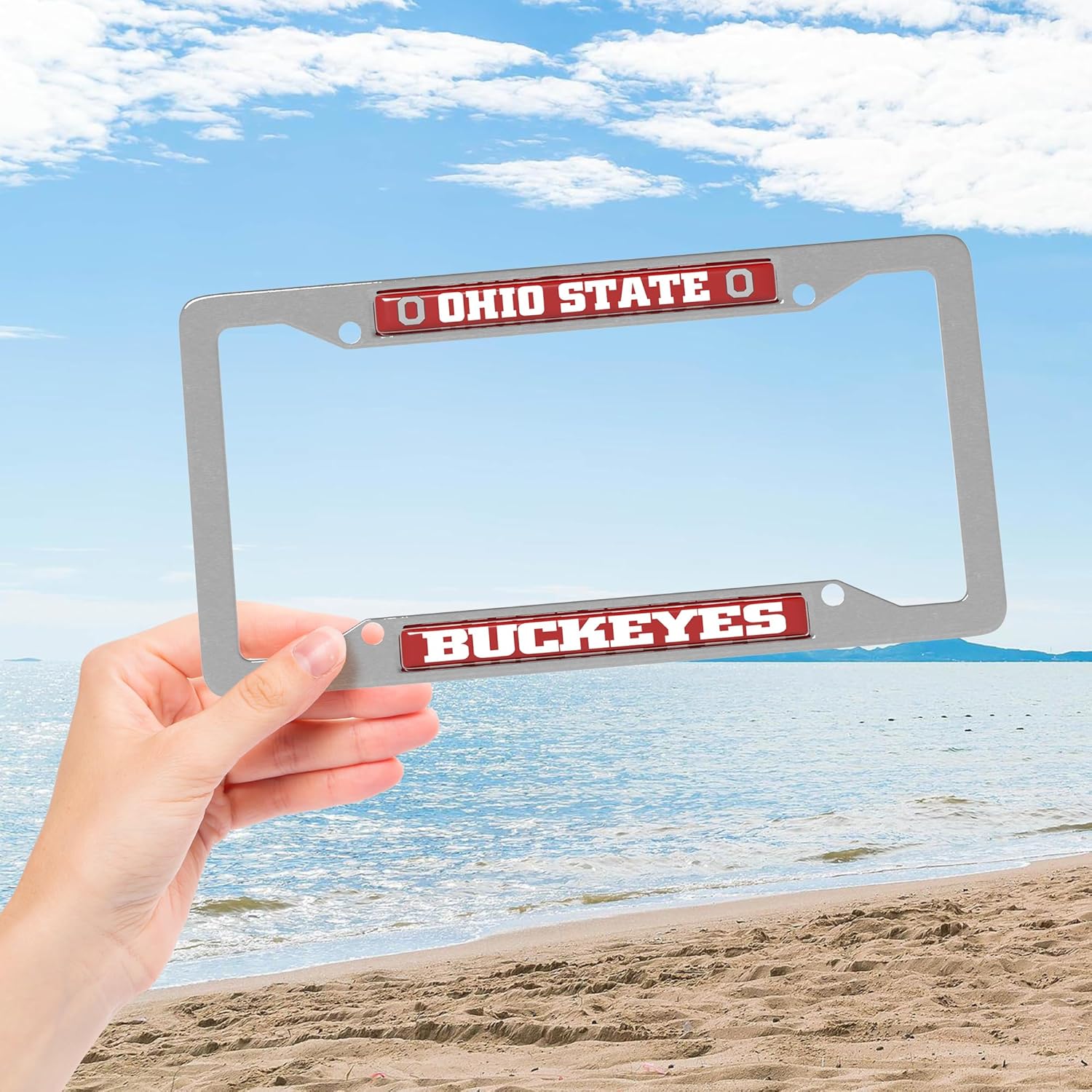 Metal License Plate Frame (Ohio State Buckeyes) - Image 4
