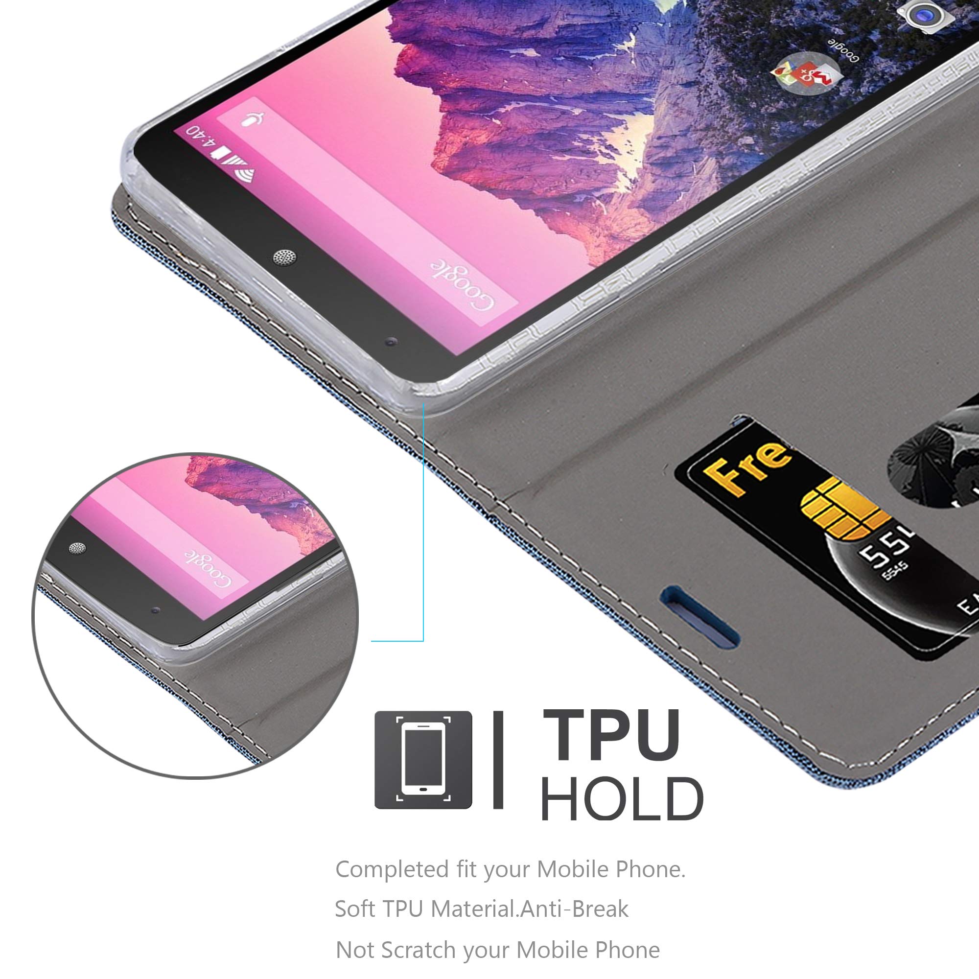 Cadorabo Custodia Libro Per LG V50 - Grigio Chiaro/Marrone, Portafoglio Con Vani Carte, Funzione Stand E Chiusura Magnetica