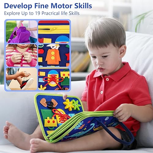 Miniatura 4 de Vlllik Tabla de actividades para niños pequeños de 1, 2, 3, 4, 5, 6 años, juguetes Montessori, actividades educativas preescolares para aprender