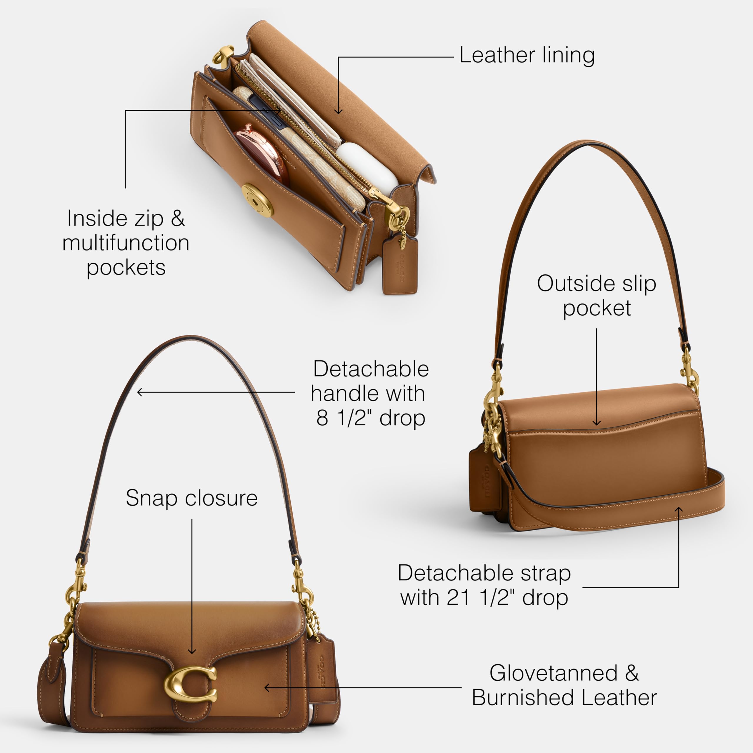 COACH Women's Tabby Shoulder Bag: One Size B4/Honey Brown