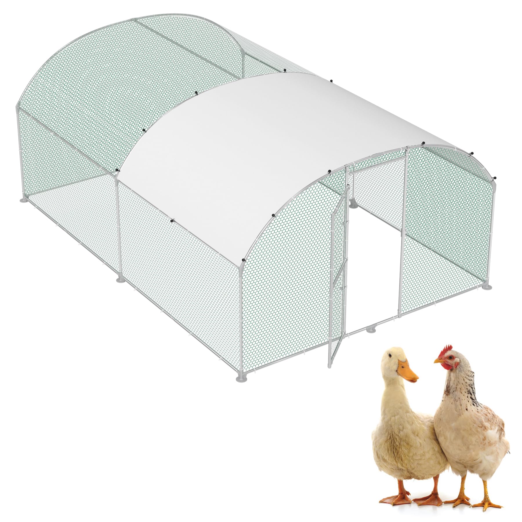 Gallinero De Metal Galvanizado 3x4 M Con Techo Protector - Jaula Resistente Para Gallinas, Conejos Y Animales Pequeños