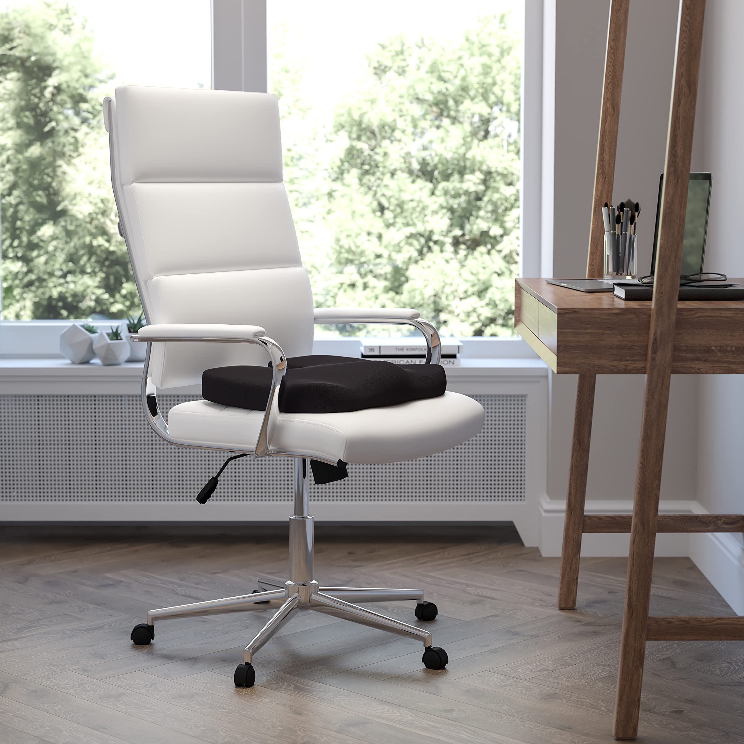 Flash Furniture Susan Coussin d'assise pour Chaise de Bureau en Mousse à mémoire de Forme certifiée CertiPUR-US Noir