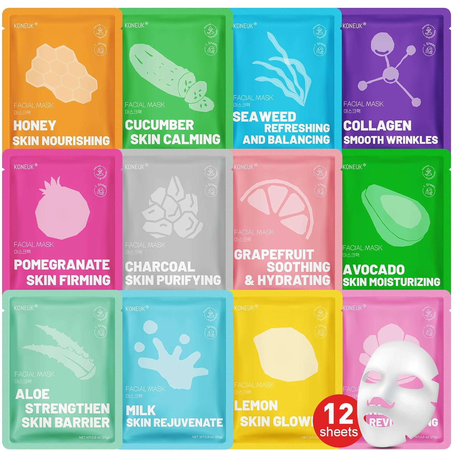 12 Pack Collagen Hydrating Face Masks Skincare, Sheet Face Mask for All Skin Types, Facial Masks Set for Women Skin Care, Face Mask Bulk Spa Gifts for Women 12 Pack Collagen Hydrating Face Masks Skincare, Sheet Face Mask for All Skin Types, Facial Masks Set for Women Skin Care, Face Mask Bulk Spa Gifts for Women