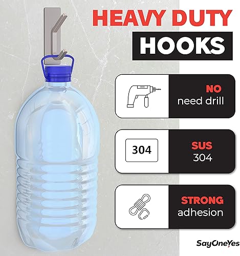 Miniatura 4 de Ganchos autoadhesivos para toallas de baño de níquel cepillado para montar en la puerta de baño, tiras fuertes de acero inoxidable SUS304 para