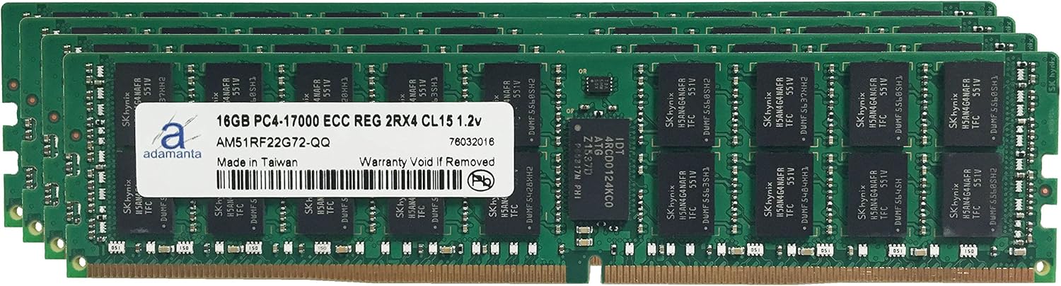Adamanta 64GB (4x16GB) Server Memory Upgrade Compatible for HP Z840 Workstation DDR4 2133MHz PC4-17000 ECC Registered Chip 2Rx4 CL15 1.2v DRAM RAM