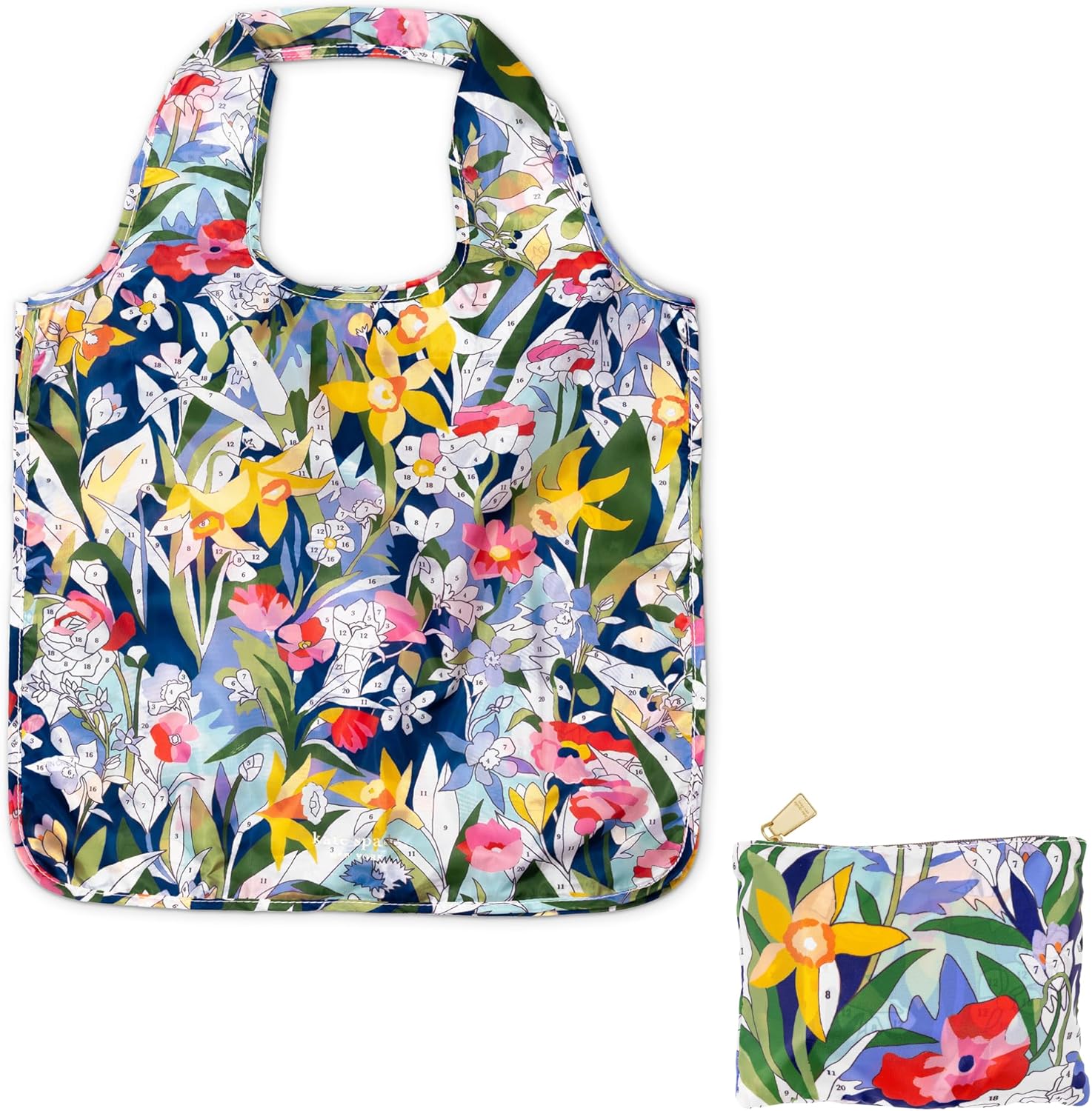 Kate Spade reusable produce bags, shopping tote, lightweight foldable grocery.