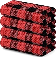 Vista 12 de homing Juego de toallas de cocina a cuadros de búfalo y paños de cocina, 30 cm x 30 cm y 33 cm x 71 cm, juego de 8 toallas de cocina de algodón a