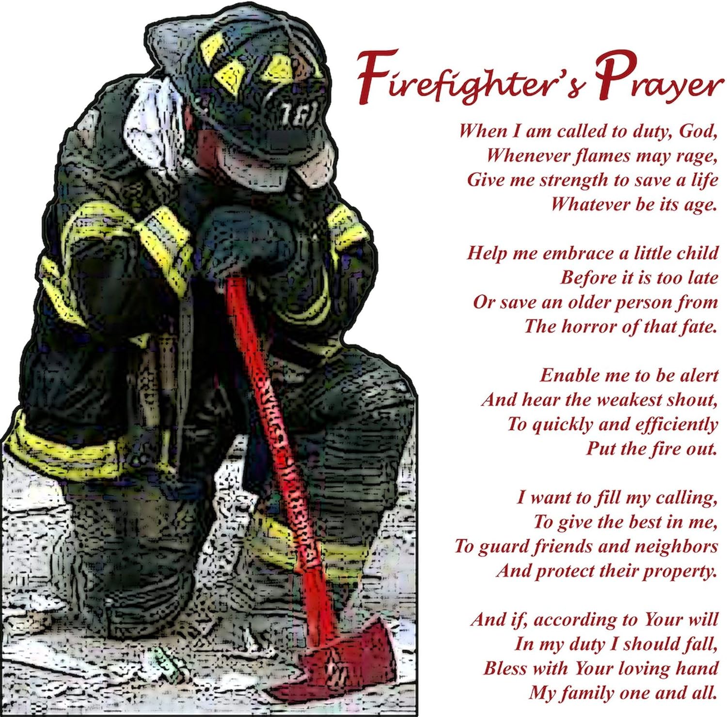 CafePress Firefighter Prayer Memory Keepsake Jewelry Box, 5"x5"x3.75"