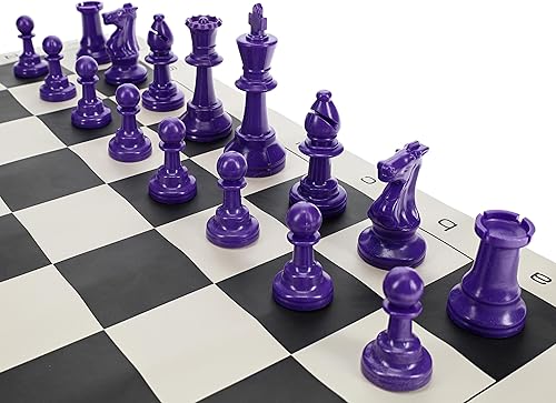 Miniatura 5 de WE Games Color Bright Plastic Staunton - Piezas de ajedrez para torneos con 3.75 pulgadas King - Juego de medio ajedrez solo de piezas de ajedrez,