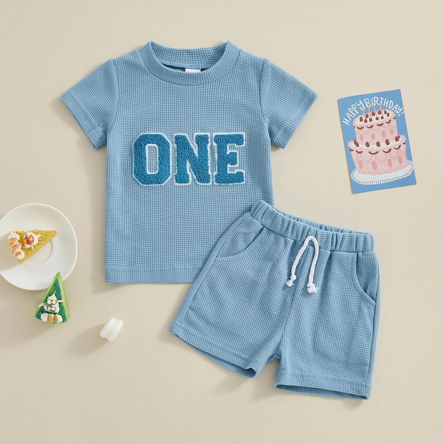 Honganda Toddler Baby Boy 1st 2nd Birthday Outfit Set Embroideried T-shirt Tops with Casual Shorts Summer Birthday Clothes - Image 2