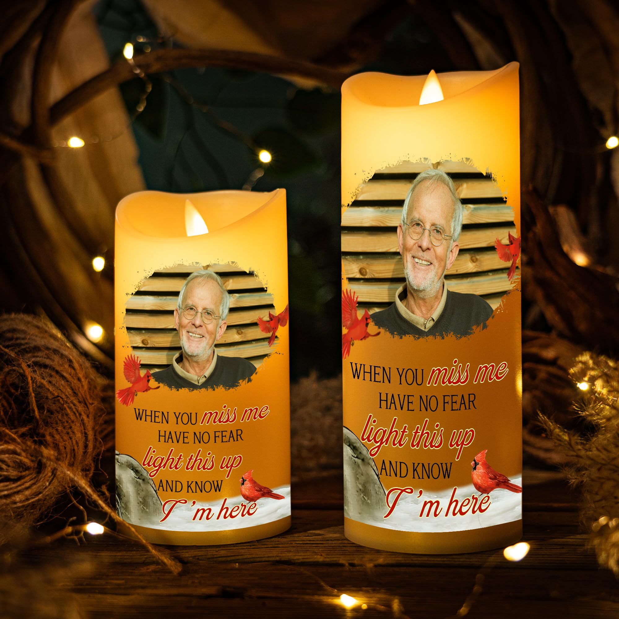 Kenon Personalized Custom LED Candle, Memorial Gift for Loved Ones
