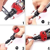 Vista 4 de Herramienta de tuerca remachadora de mano de 16 pulgadas, kit profesional de ajuste de tuercas remachables con 13 mandriles