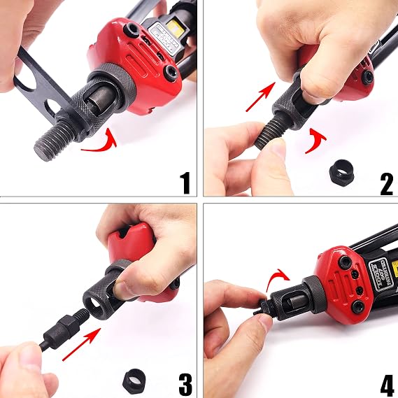 16Hand Rivet Nut Tool,Professional Rivet Nut Setter Kit with 13 Mandrels(M3 M4 M5 M6 M8 M10 M12 SAE 8-32,10-24, 1/4-20, 5/16-18, 3/8-16,1/2-13)And 125 PCS Rivets Nuts