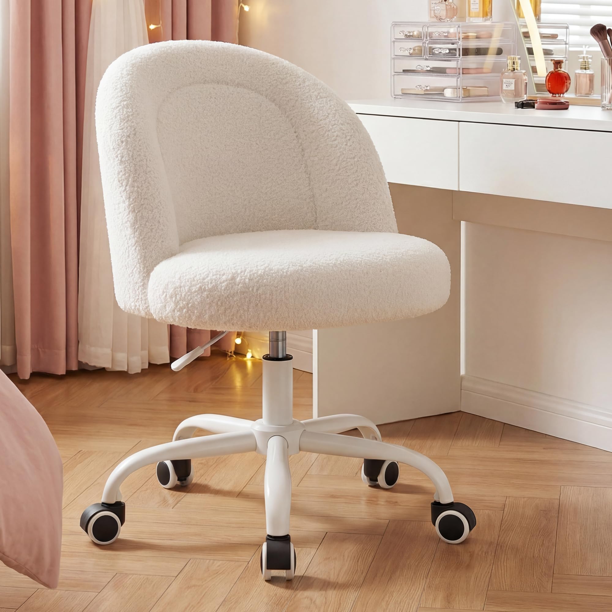 DurayLoly Vanity Chair with Back & Soft Lumbar Support