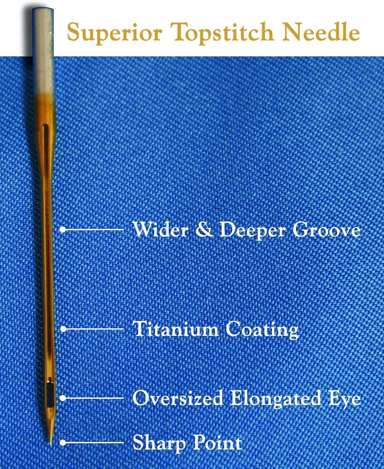 Superior Threads - #100/16 Topstitch Titanium Coated Sewing Needles for Quilting and Embroidery - Image 4