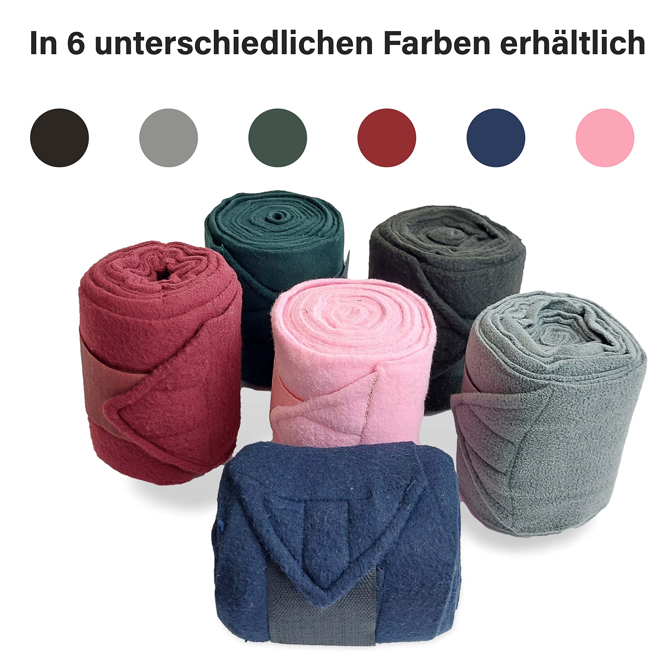 Juego de 4 vendas para caballo de forro polar con cierre, con práctica bolsa de almacenamiento (mini shetland pony (mini shetty), azul marino) — view 7