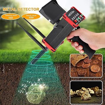 Professional Metal Detector for Adults, LCD Display & Adjustable Dual Rod Super Easy To Operate Gold Detector With Screen, 16 M Deep Long Range,One-click Quick Matching, Higher Accuracy Metal Scanner