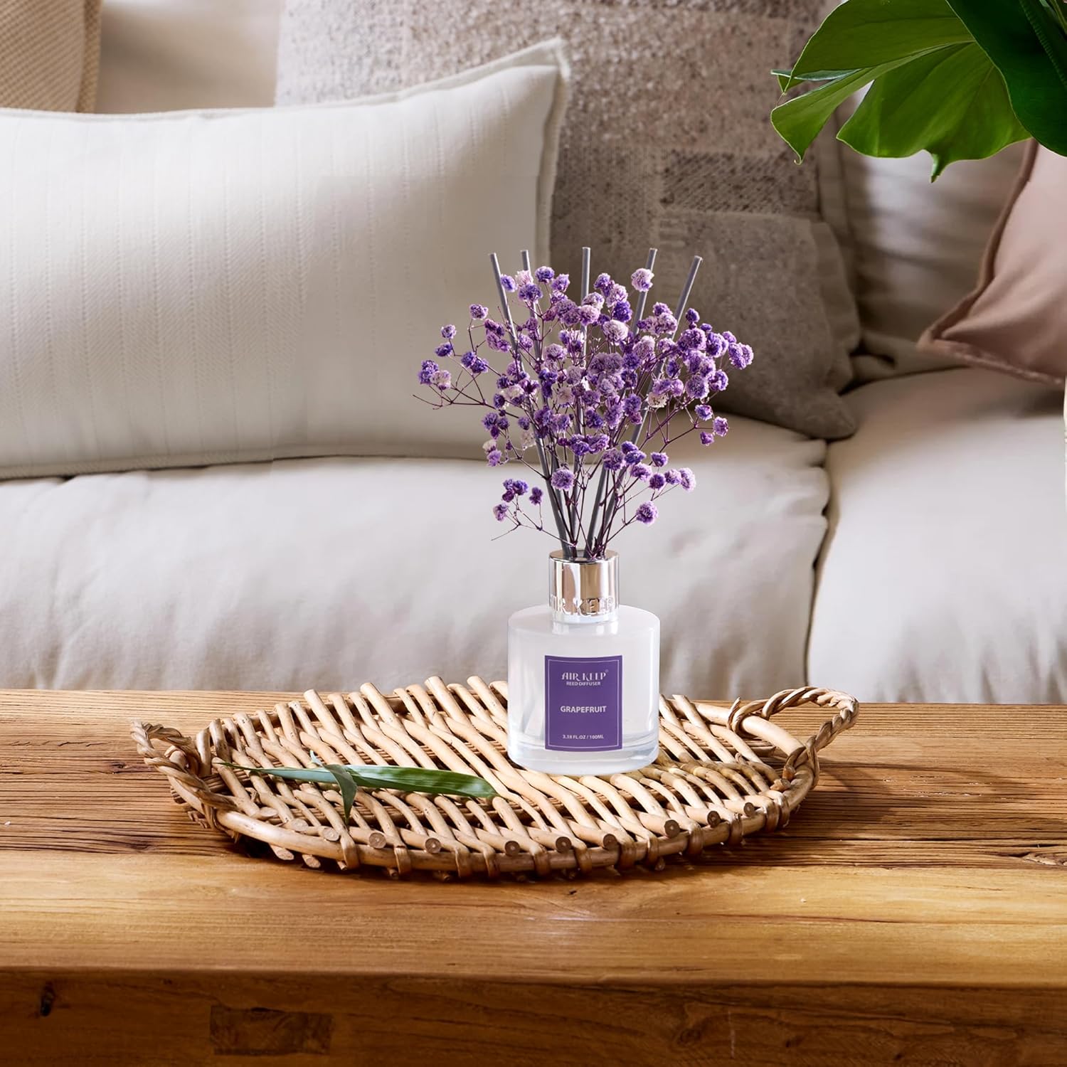 Airkeep Reed Diffuser Set,3.38 fl oz (100 ml) - Grapefruit Lemon Oil Diffusers with 8 Reed Sticks,Home Fragrance Reed Diffuser for Bathroom Shelf Decor - Image 7