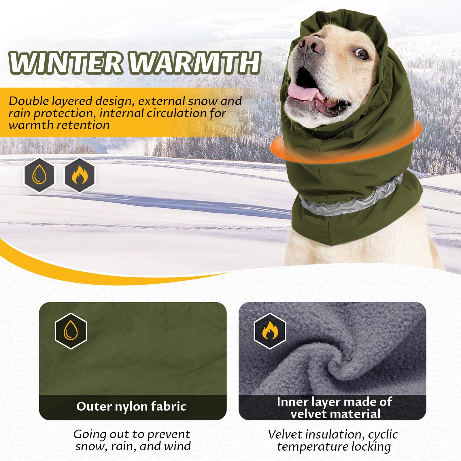 Dog Snood for Neck and ear Warmer Dog Ear Cover, Snood for Soothing Winter Warmth Noise Protection, Calming Hood - Image 4