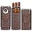 COOL KNIGHT Leather Cigar Case - Cedar Wood Lining Travel Humidors for Cigars - Cigar Accessories Include Stainless Steel Cigar Cutter - Cigar Gift Box for Cigar Lovers (Ostrich Texture)