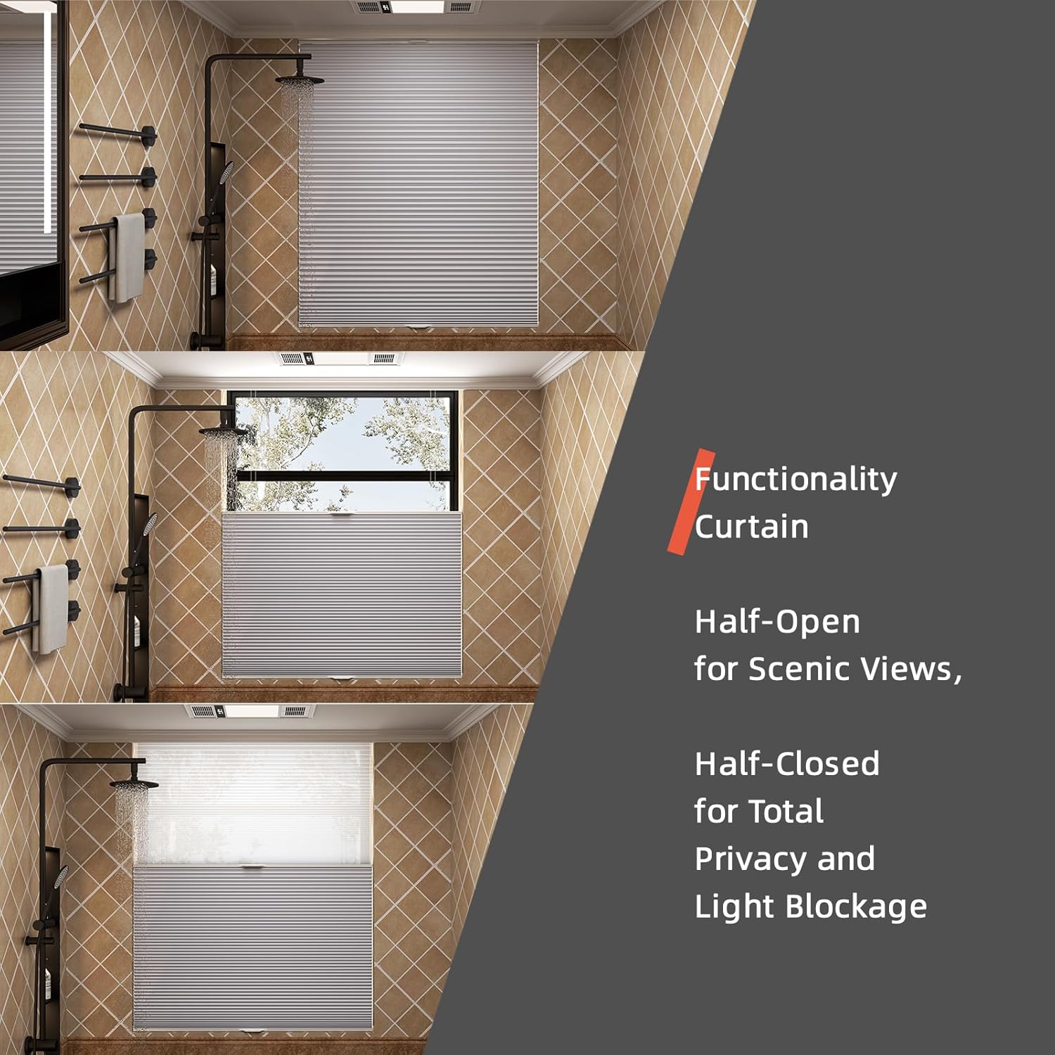 Cellular Shades, Cordless Top Down Bottom Up Honeycomb Blinds for Home, White Customize Size