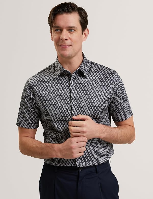 Ted Baker Men's Cambay Short Sleeve Button Down Shirt, Navy, 4/L by Ted Baker - Used condition - Image 3