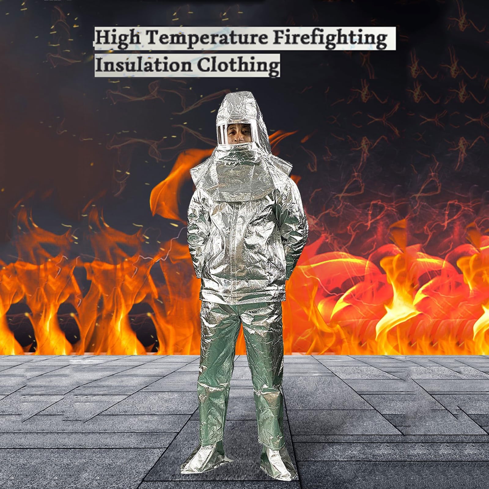 Traje De Aislamiento Térmico 1000 Grados Papel De Aluminio Resistente Al Fuego De Alta Temperatura Retardante De Llama Ropa Uniformes De Protección Contra Incendios