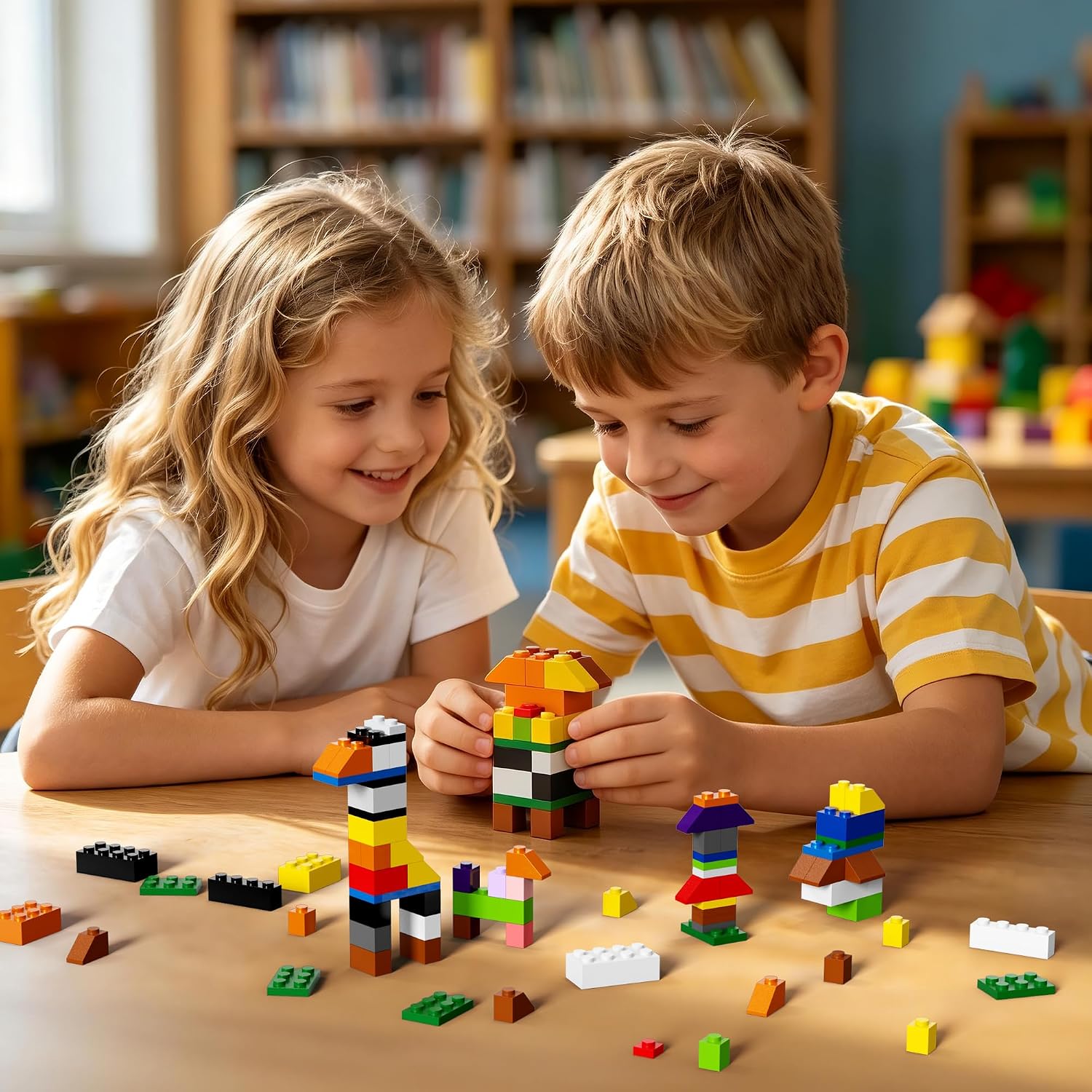 100 Pieces 2x4 Building Bricks Bulk 15 Color Options Compatible with LEGO image 5