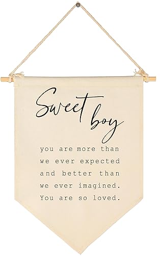 Cartel de regalo de Sweet Boy-Baby Shower Flag Decor Regalos para niños, bebés, recién nacidos, letrero de pared, regalos para guardería, habitación