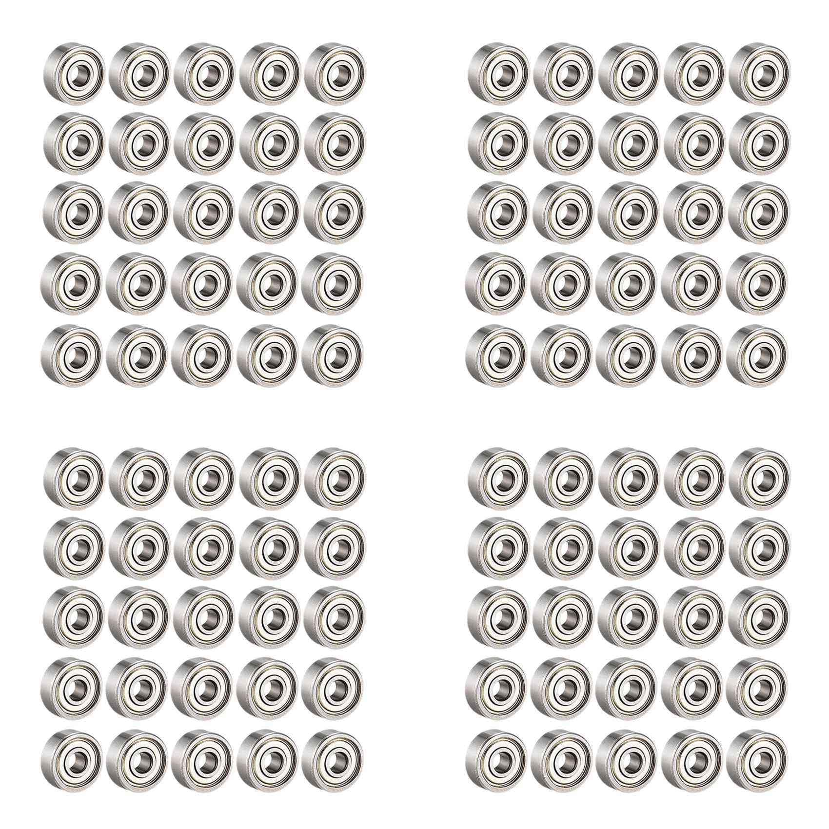 Jnchdghwa Silver 100Pc 608 Zz Ball Bearings, 608Zz Metal Double Shielded Miniature Deep Groove Skateboard Ball Bearings(8Mm X 22Mm X 7Mm)