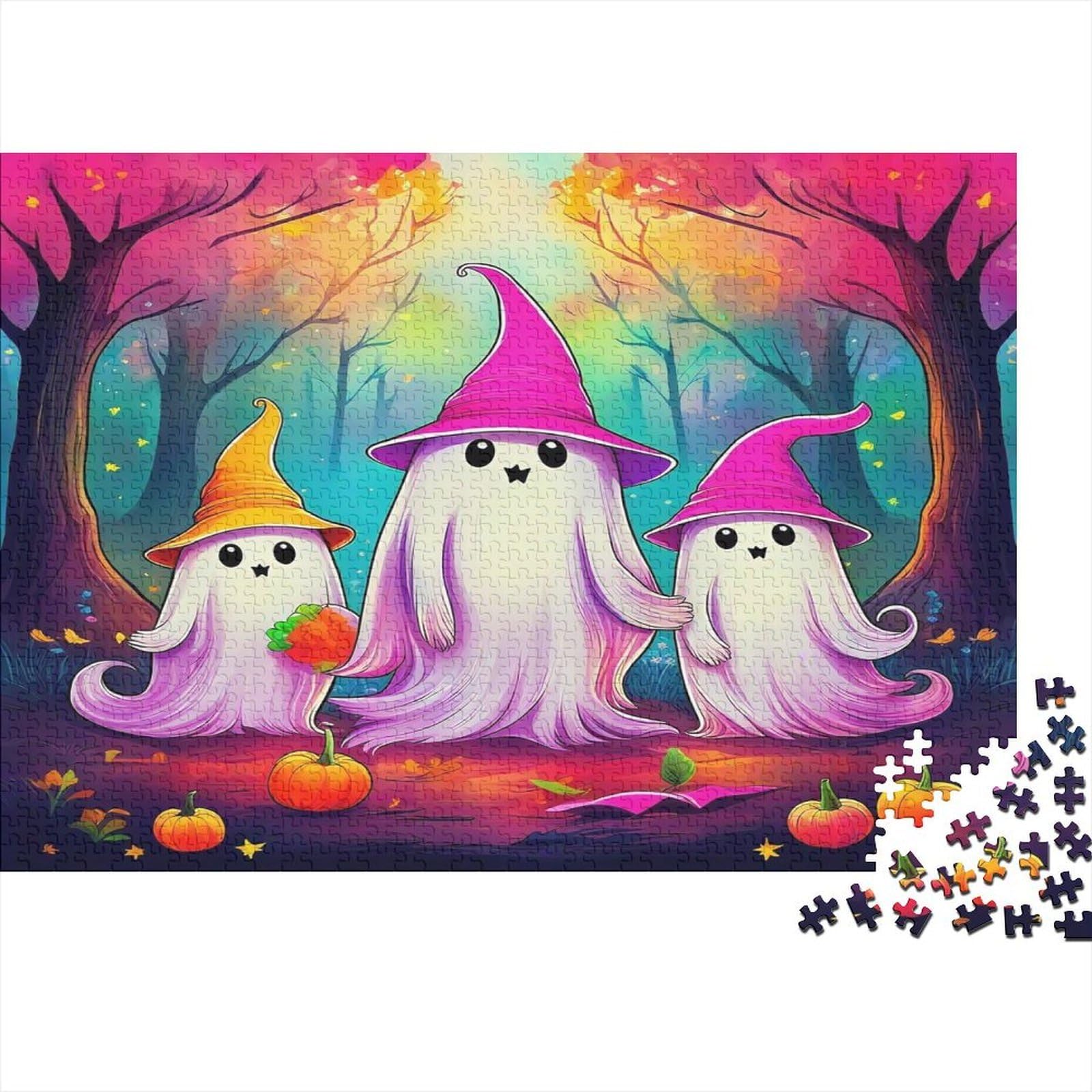 Magic Ghosts Forest 1000 Piece Jigsaw Puzzle for Adults Paper Puzzle Game Night Fantasy Scene Home Relaxation Gift 70x50cm/1000pcs