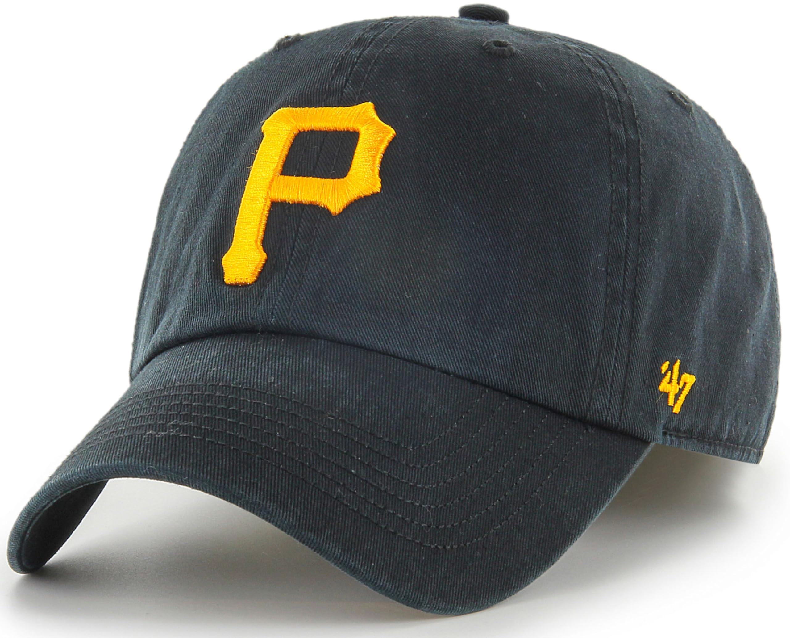 47 MLB Team Color Primary Logo Franchise Fitted Baseball Hat Cap, Unisex Adult - Pittsburgh Pirates - Black (Small)