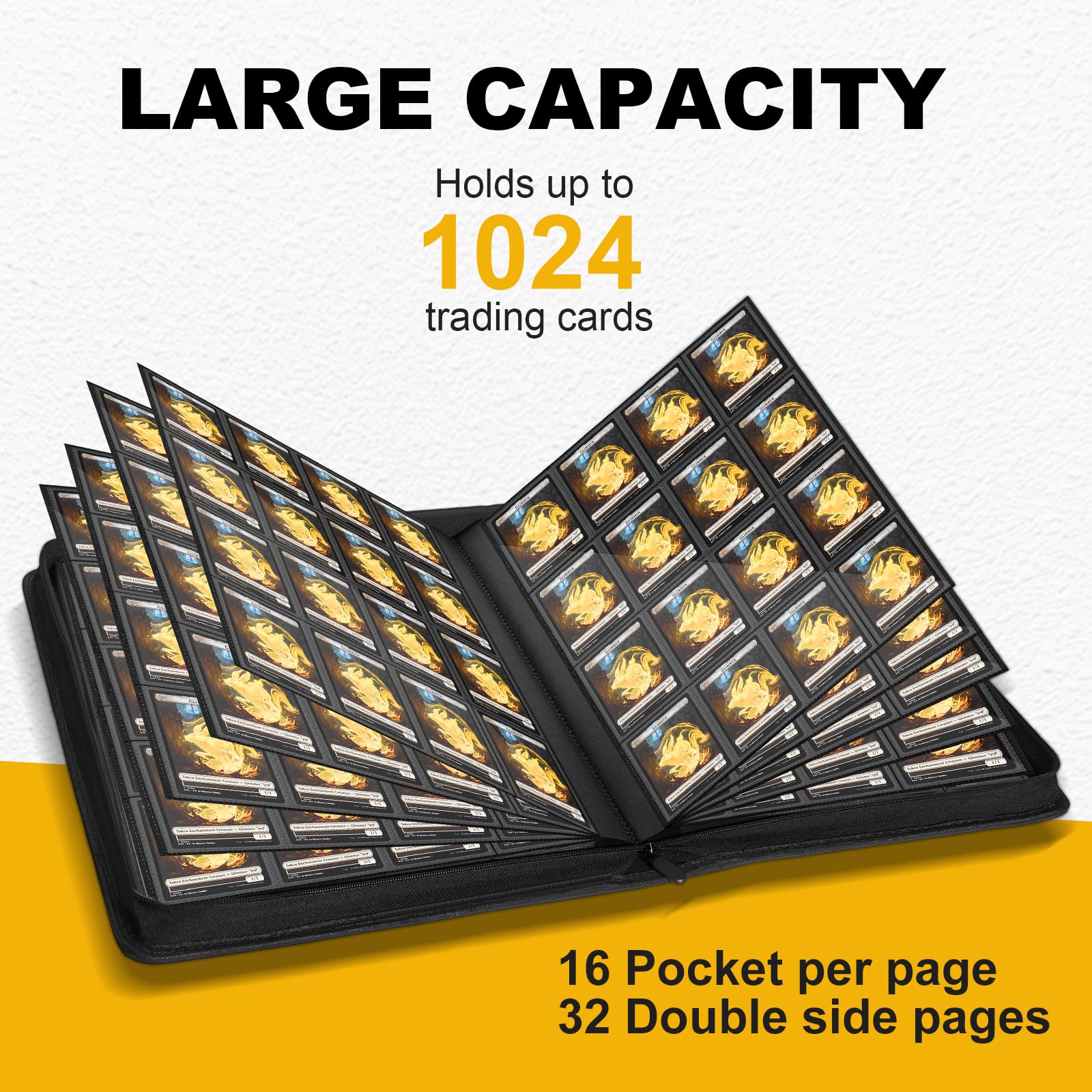 Amazon.com: Qurhafoo 1024 Pocket Trading Card Binder Compatible with Pokemon  TCG MTG Baseball Sports Cards, Trading Card Side Loading Zip Binder,  Premium Leather Card Collection Storage Binders : Toys & Games