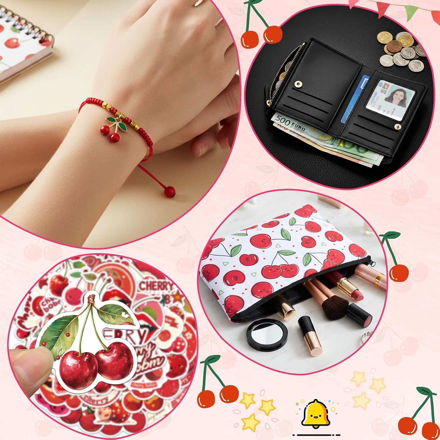Landical 59 Pcs Red Cherry Gift Set for Women