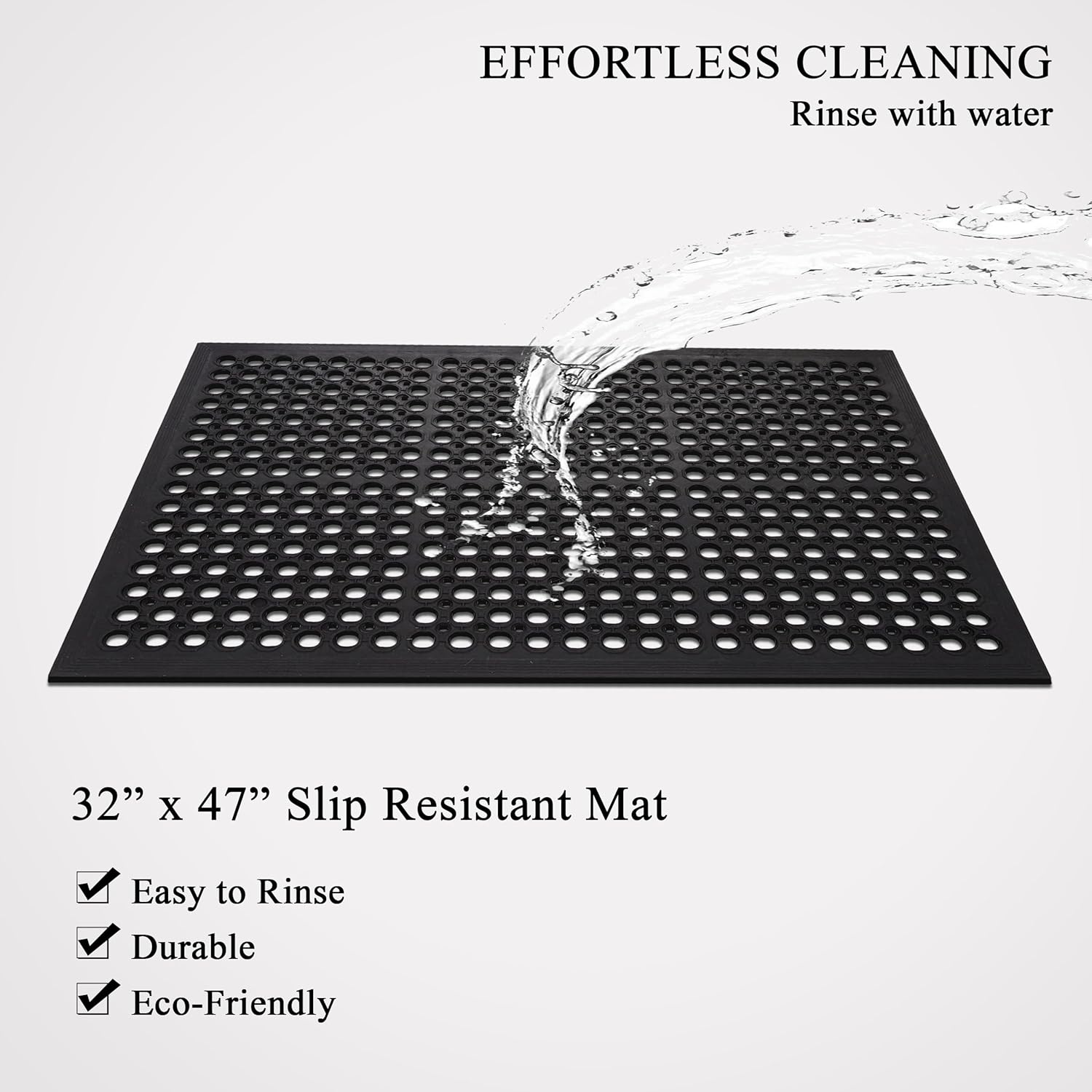 A1 Home Collections New All Purpose Anti Fatigue Versatile Rubber Floor Mat with Drain Holes, Workplace Mat, Restaurant Kitchen Mat, Bar Area Mat, Commercial, Industrial Anti Fatigue Mat 32x47 Inches
