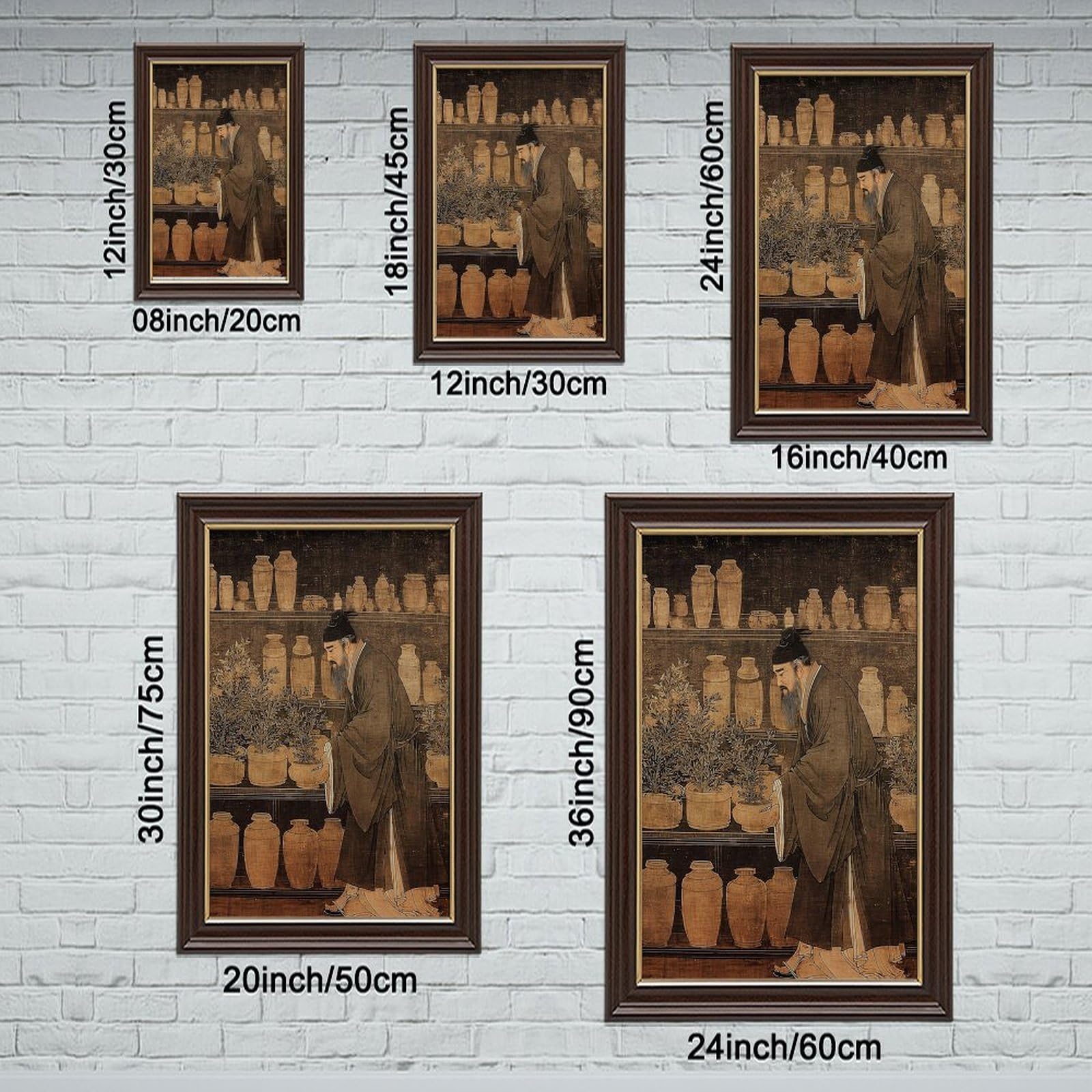 AYINUER Poster sur toile de poterie d'herboriste antique pour décoration de