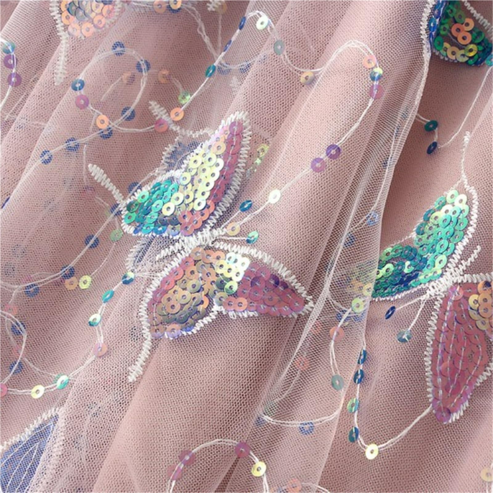 Gonna Lunga in Tulle con Farfalla Paillettes for Donna Moda Primaverile