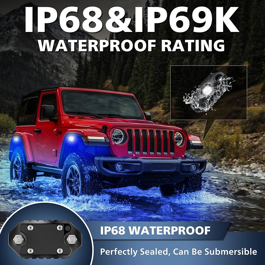 Amazon.com: 4WDKING Green LED Rock Lights, 2 Pods IP68