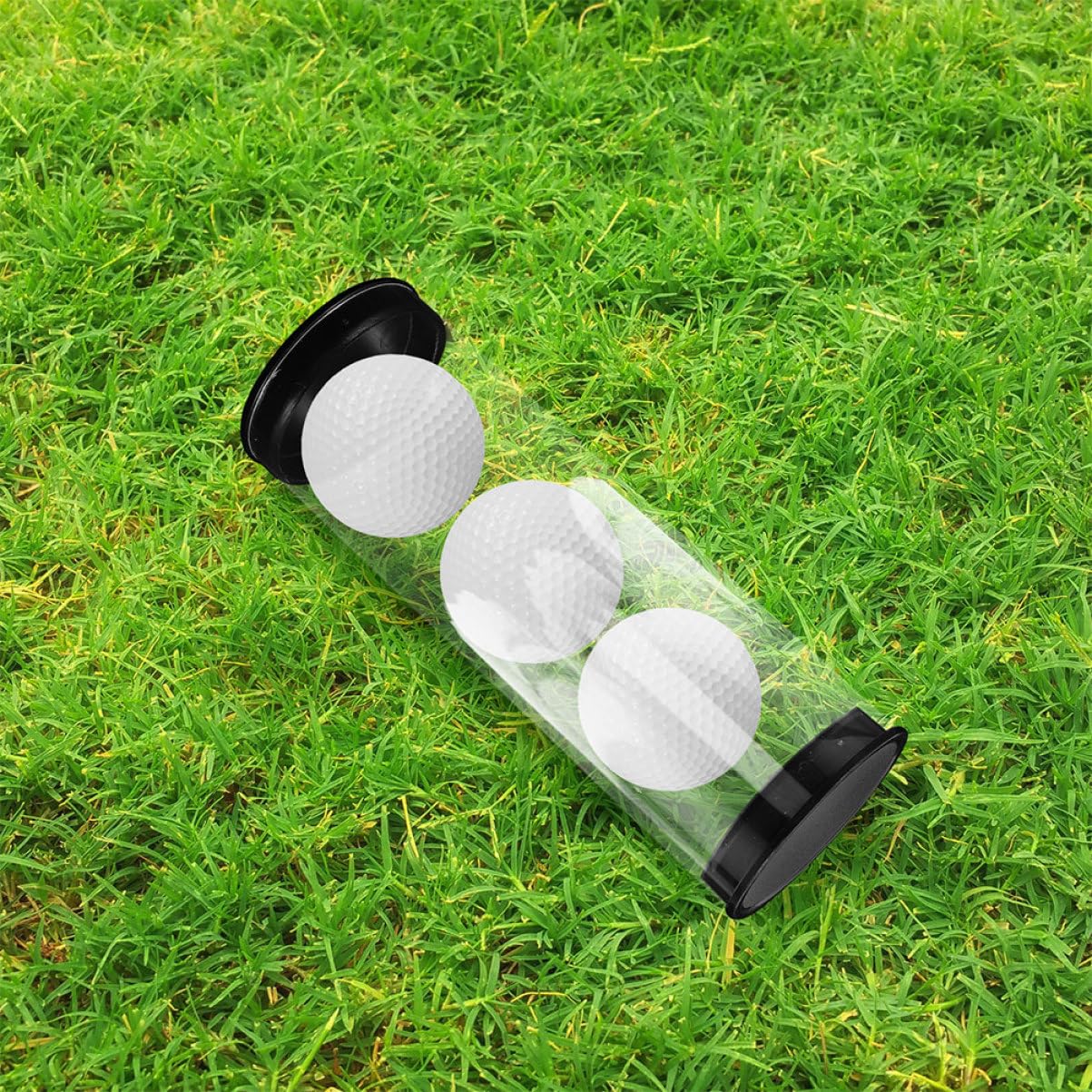 Happyyami Golfball Elegante Durchsichtige 2 Stück Aufbewahrungsröhren aus PVC Kompakt und Leicht Golfball Transportbox für Golfspieler Beim Golfspielen