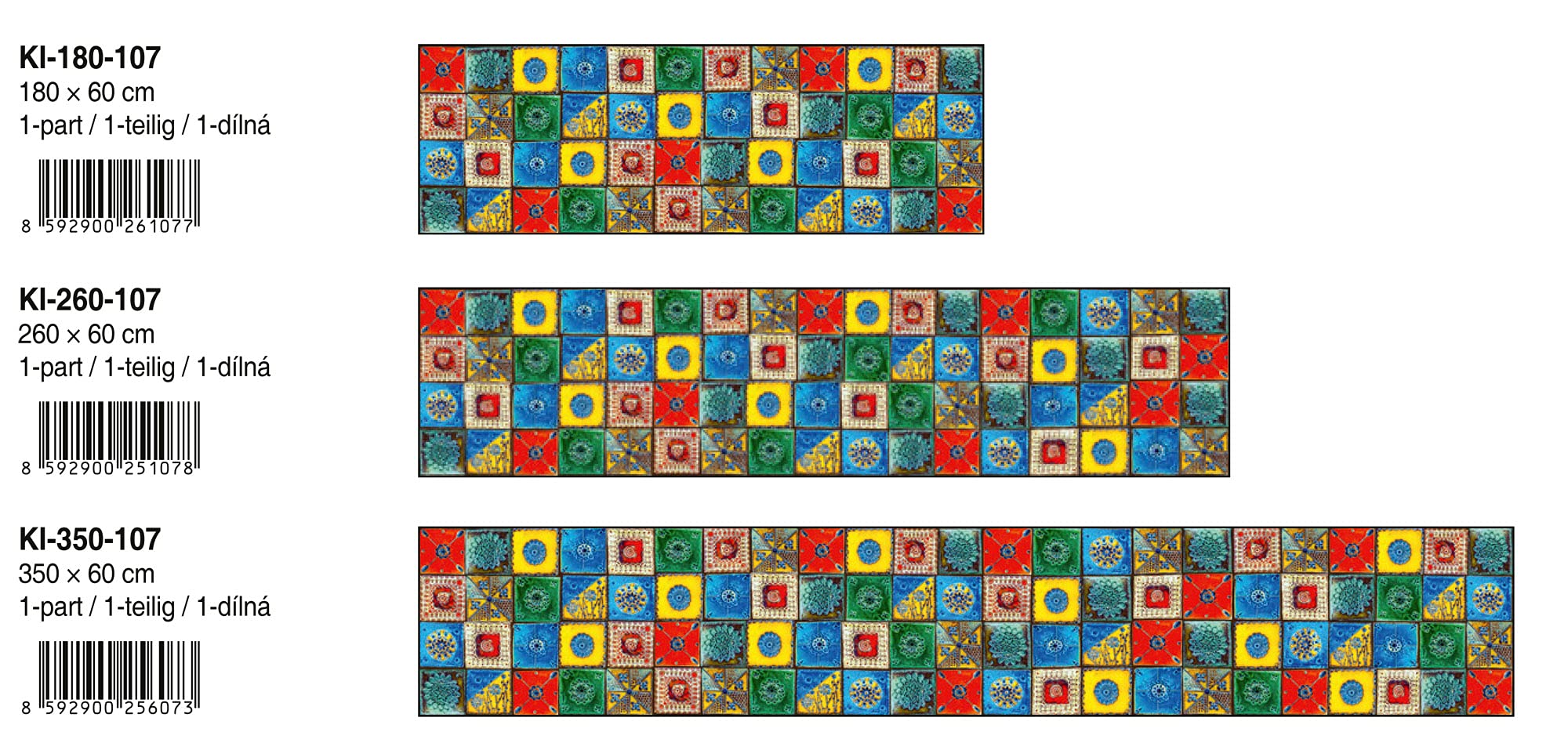 Lisboa Film autocollant pour crédence de cuisine - Film décoratif - Protection anti-éclaboussures pour cuisine - Fabriqué en UE - 350 cm x 60 cm