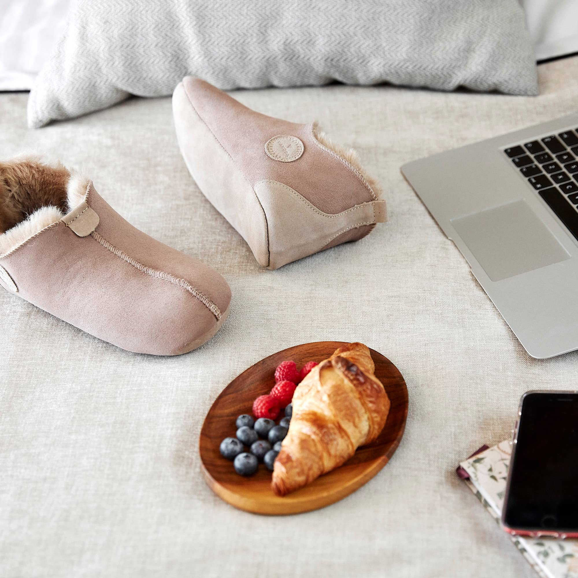 Vanuba Zapatillas de mujer tamaño Oxford. 36-42 | Pantuflas artesanales de piel de cordero natural