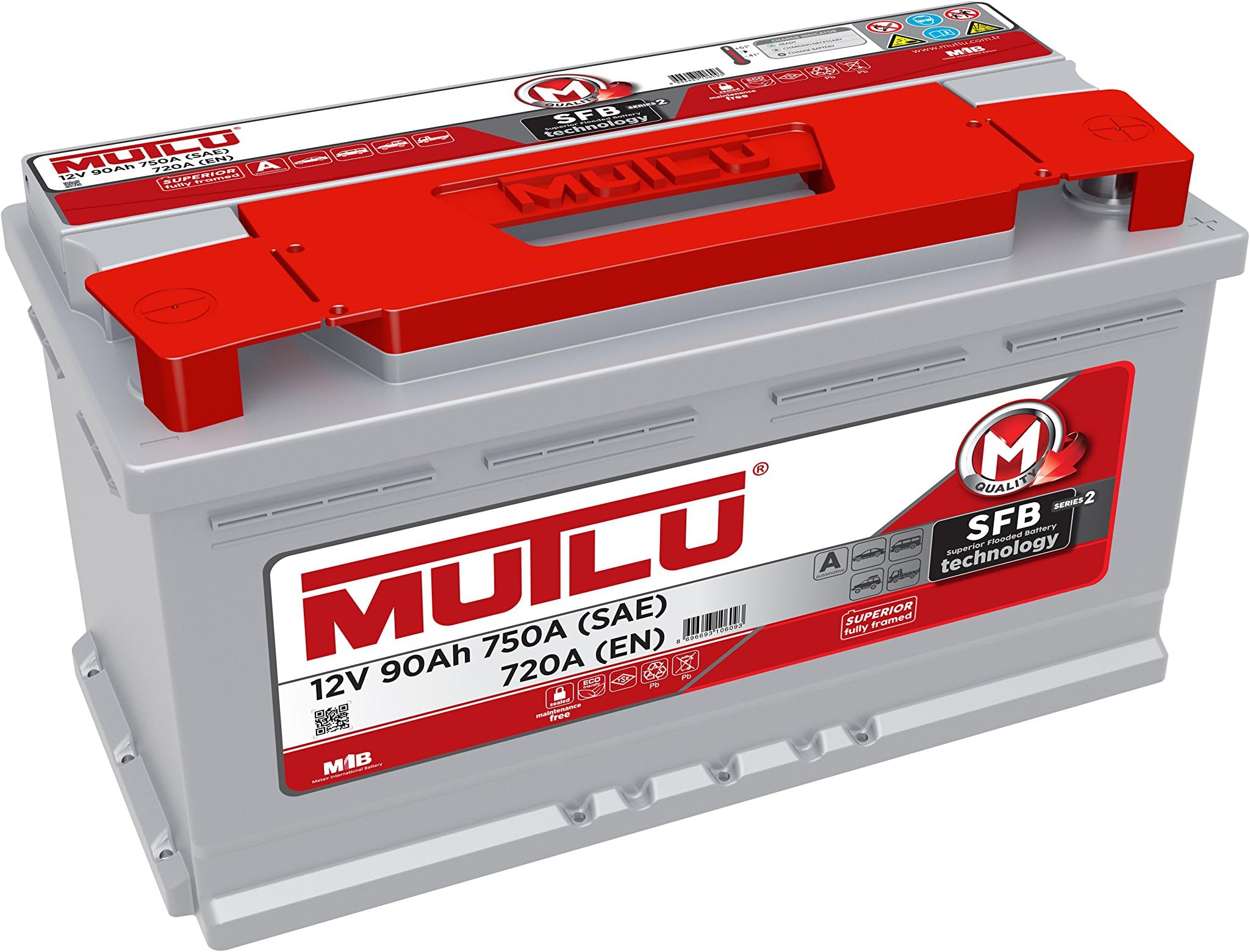 Mutlu 017 Series 2 Car Battery 12V 90Ah 750A (SAE) 720A (EN)