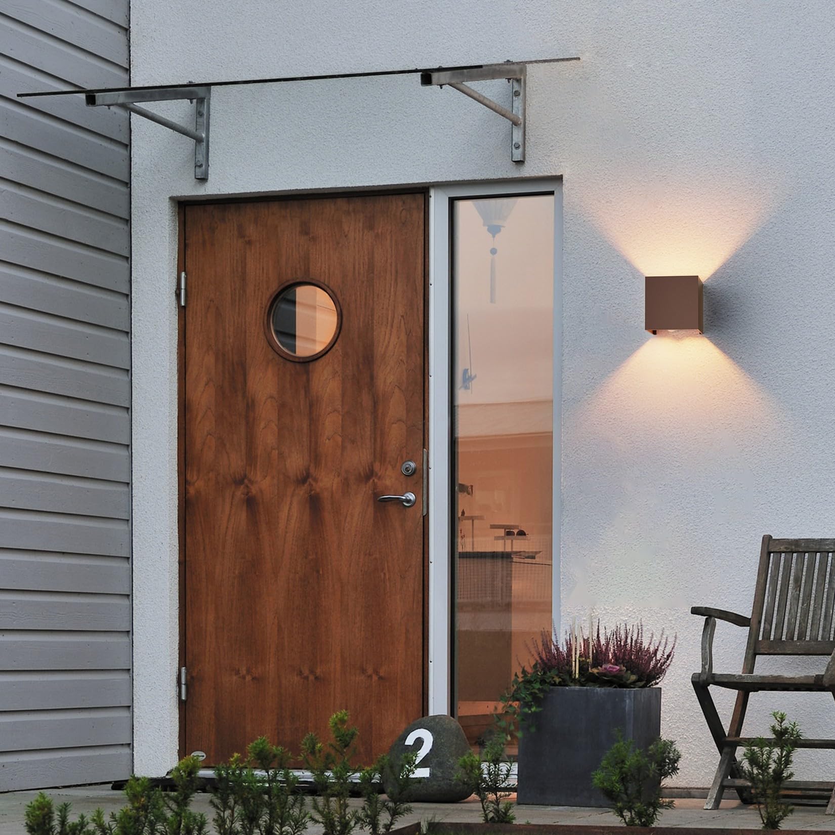 Klighten 2PCS Applique Murale Extérieur avec Détecteur de Mouvement IP54 Éclairage Mural Intérieur avec Angle de Faisceau Réglable, avec Ampoule LED G9 Remplaçable Lampe, Blanc Chaud 3000K, Bronze