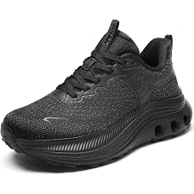 Womens Arch Support Walking Shoes - Cushioned Lightweight Orthopedic Slip on Sneakers Breathable Non Slip Athletic Shoe for Running Gym Workout Daily Wear